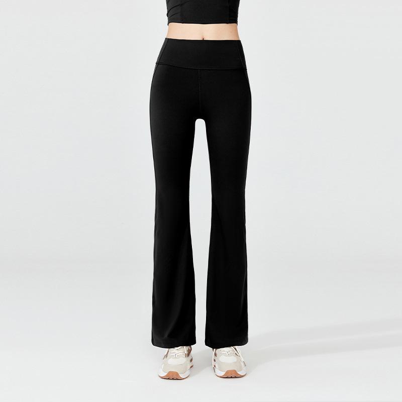 Spring Nude High-Waisted Slimming Yoga Flare Pants with Peach Hip Lift & Back Pocket XL