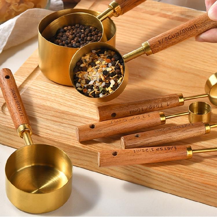 4Pcs Kitchen Measuring Utensils Easy to use Measuring Spoon with Handle Measuring Cup Cooking Measurement Accessories