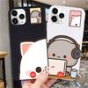 Cartoon Animal Cat Couple Paired Phone Case for IPhone 15 14 13 12 11 Pro Max Mini XS X XR SE2 7 8Plus Lovers Cover Matte Fundas