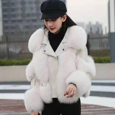 Jaqueta de pelúcia feminina Jaqueta feminina quente e espessada Moda feminina Jaqueta de pelúcia Top Inverno Casaco de pele de carneiro Zíper Pele de raposa artificial Gola com capuz