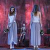 White Zombie Ghost Bride Halloween Costume for Cosplay, Masquerade, Nightclub, and Stage Performance