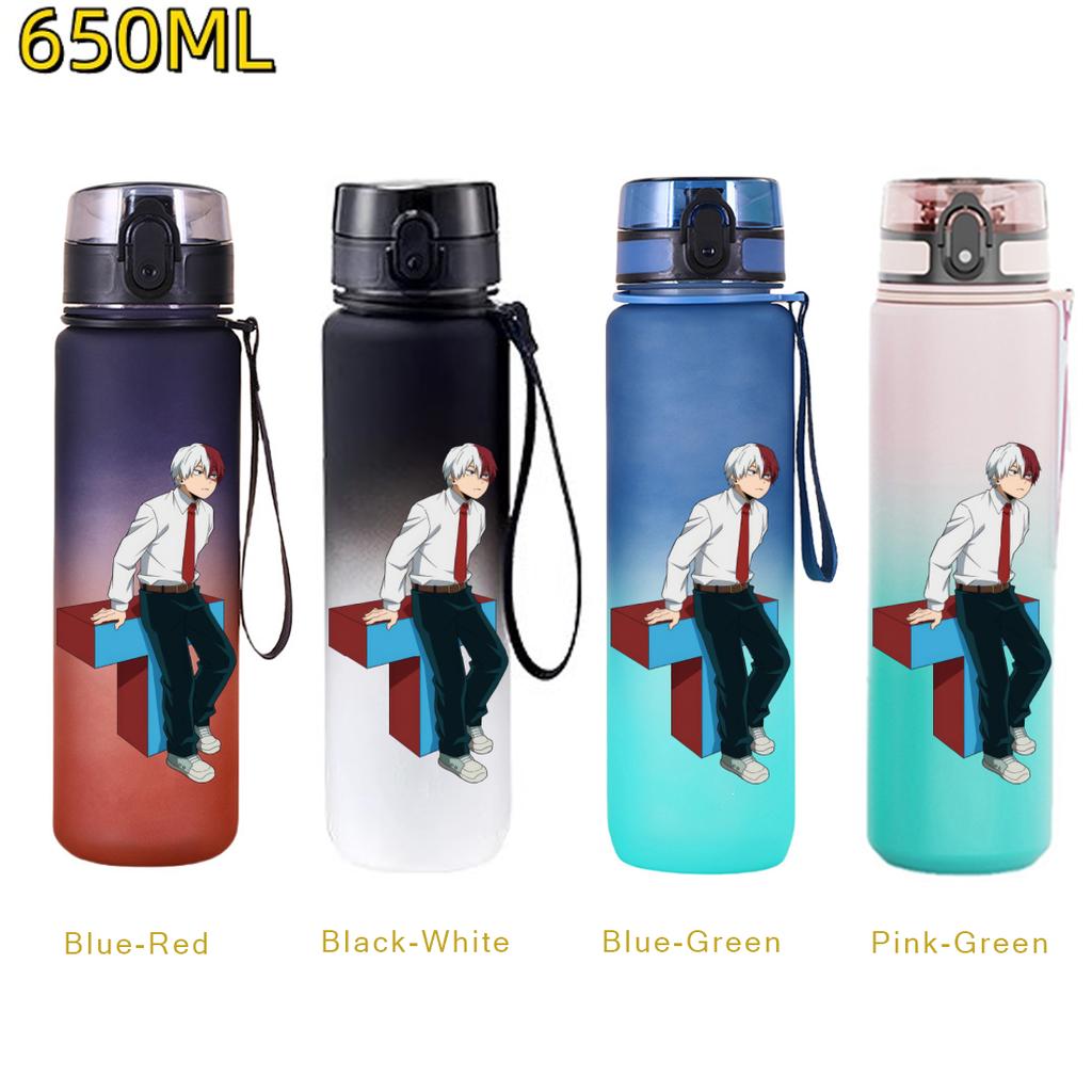650ML Sports Water Bottle Leak Proof Progressive Colour Plastic Cup Drinking Outdoor Sports Travel Portable Gym Fitness Jugs