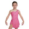Kinder Gymnastik Schlittschuhlaufen Trikot Kleid Ärmellos Patchwork Strasssteine Raffung Netz Seiten Schlitz und Eingearbeitete Unterwäsche für Aufführung