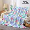 Pastel Blue Mixed Wildflower Flannel Blanket Warm Soft Halloween Christmas Decorative Couch Warm Cozy All-Season Gift