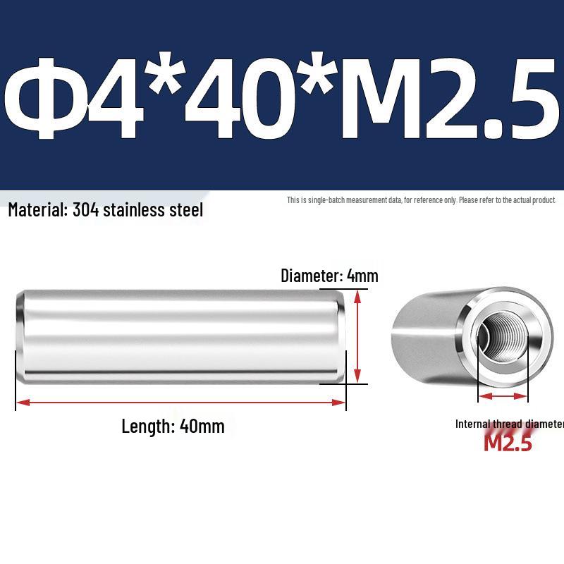 Pin Cilindric din Oțel Inoxidabil 304 cu Filet Interior M4/M6/M8 și Orificiu - Coloană de Suport și Ghidare