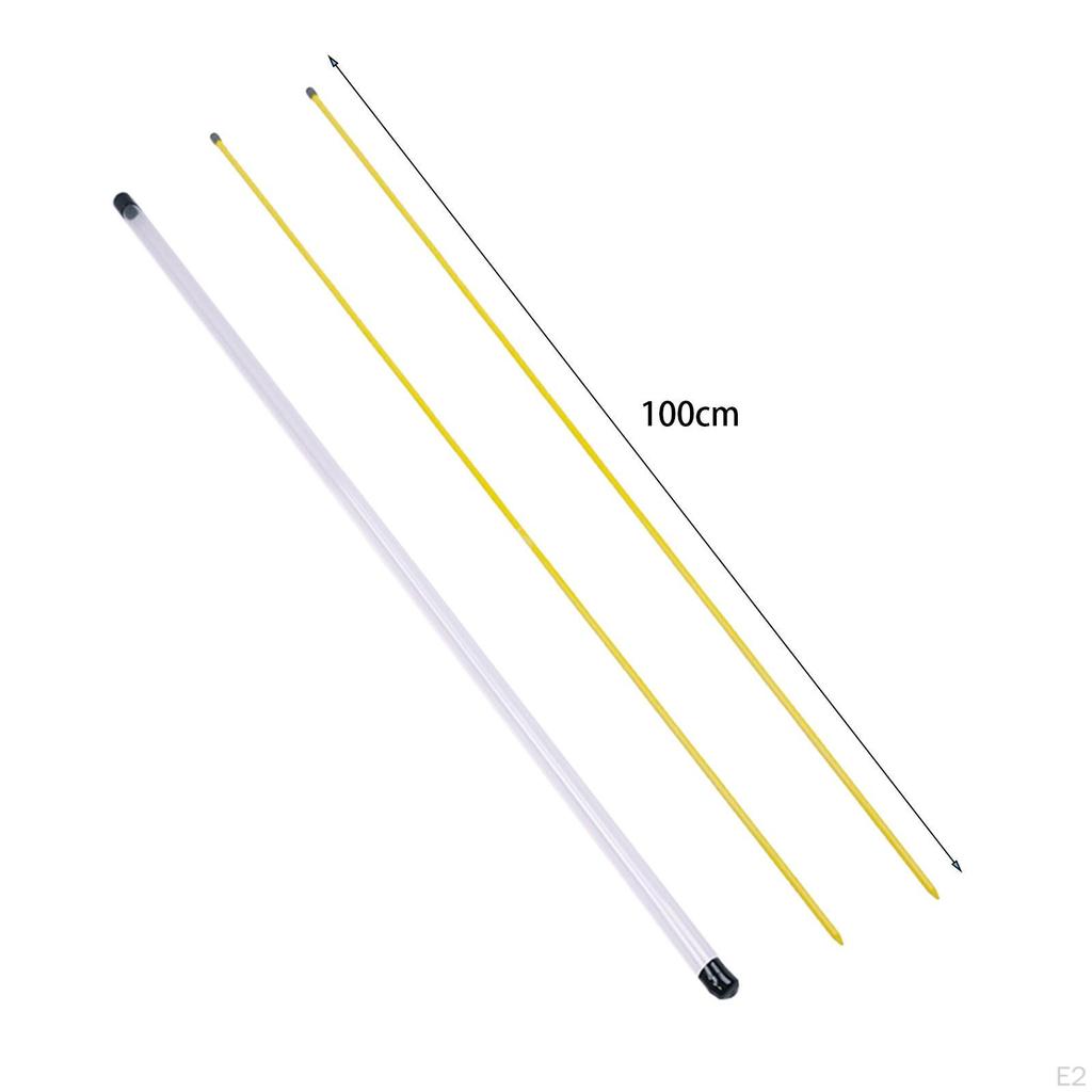 2 pezzi di bastoni per l'allineamento del golf con tubo di stoccaggio per la pratica dello swing completo