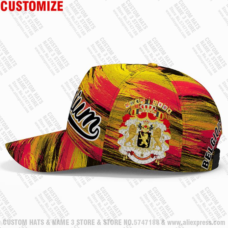 Belgium Baseball Cap Custom Made Name Belgie Team Logo Be Hat Bel French Travel Belgique Nation Belgien Flag Po Headgear