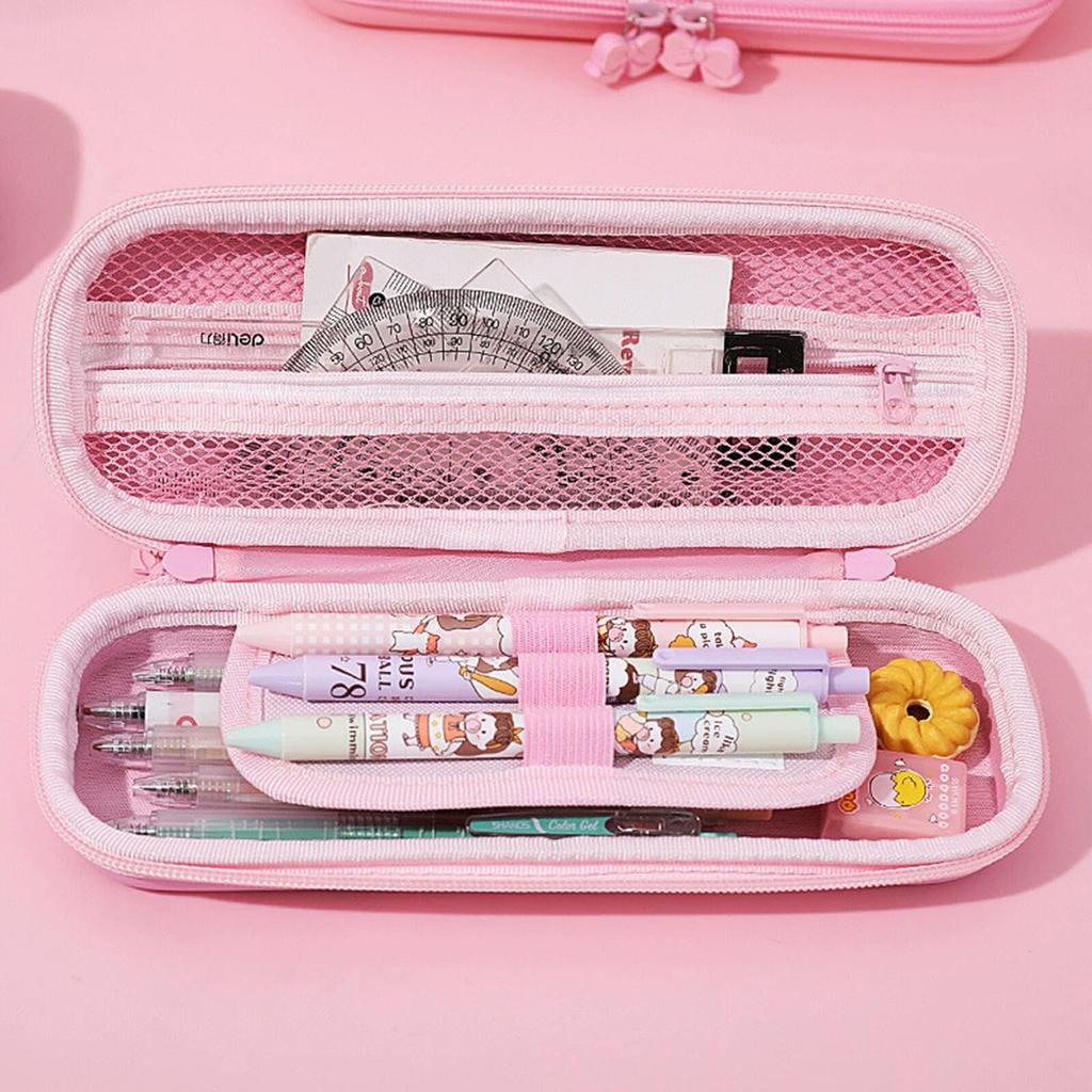Large Capacity Pencil Pen Pencil Holder for Elementary School Students and Cute Multifunctional Large Capacity Pouch with Small Organizer for Writing