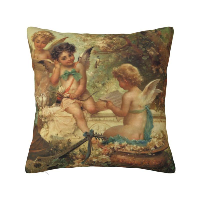 Aesthetic Renaissance Angel Cushion Cover Boucher Rococo Art Soft Nordic Pillow Decor Home