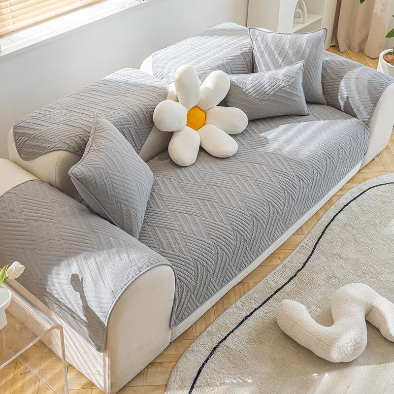 Washed Cotton Sofa Cushion Simple Modern Seat Cushion Cushion Non-slip Sofa Cover Cover Four Seasons General Cover Cloth Towel Light Luxury
