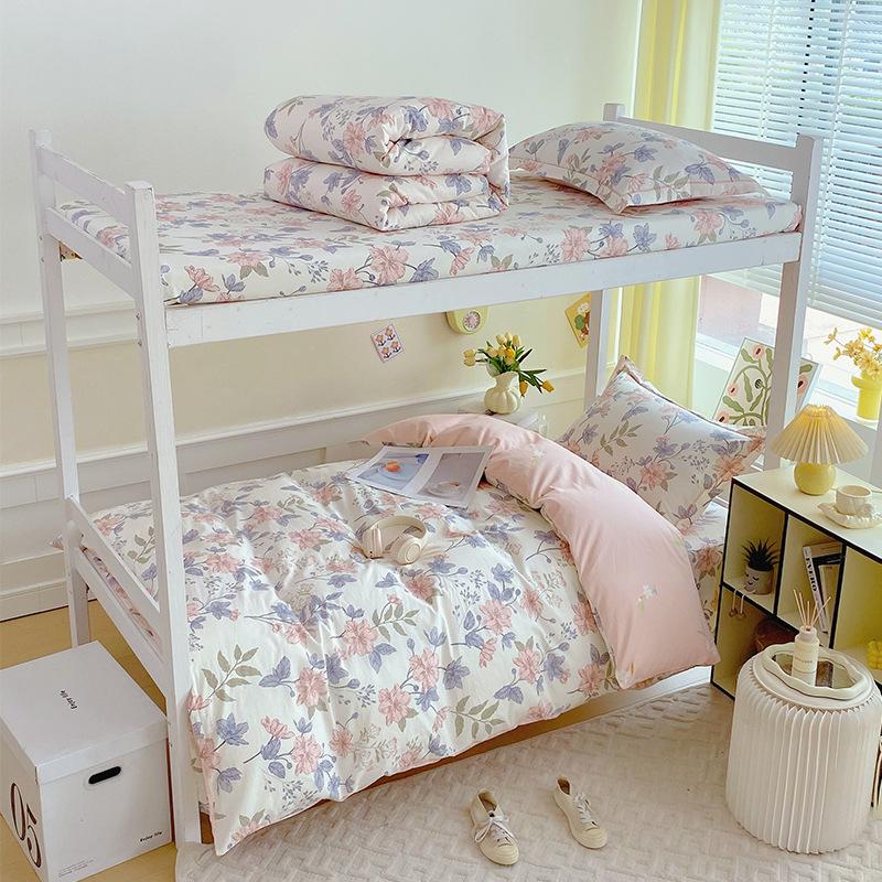 Dormitory Bed Three-piece Set Bed Sheet Quilt Cover Pillowcase Dormitory Single Bedding Complete Set