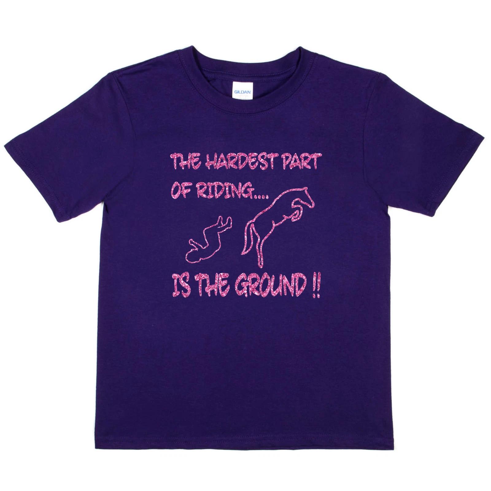 

Hardest Part Of Horse Riding Is Ground Pony Funny Girls Kids T shirt 2XL