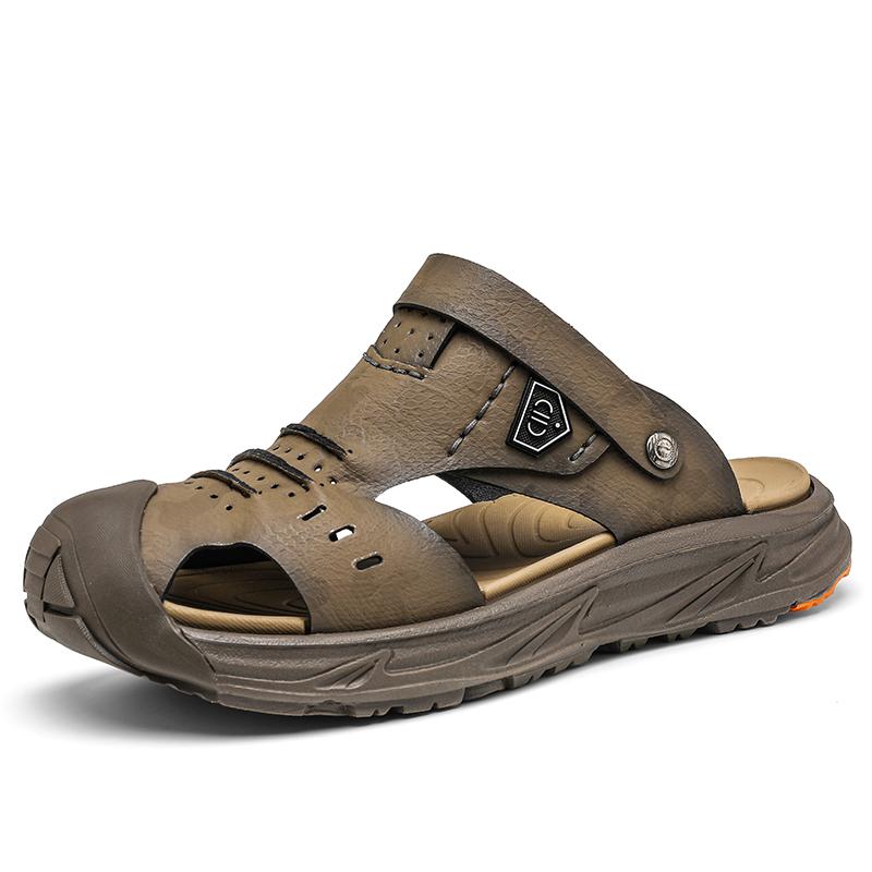 

Кожаные мужские туфли, летние, новые, большого размера, мужские сандалии, мужские сандалии, модные сандалии, тапочки, большой размер 38-47 45