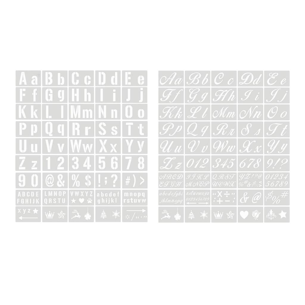 45Pcs Alphabet Pattern Drawing Painting Stencils Templates for DIY Making