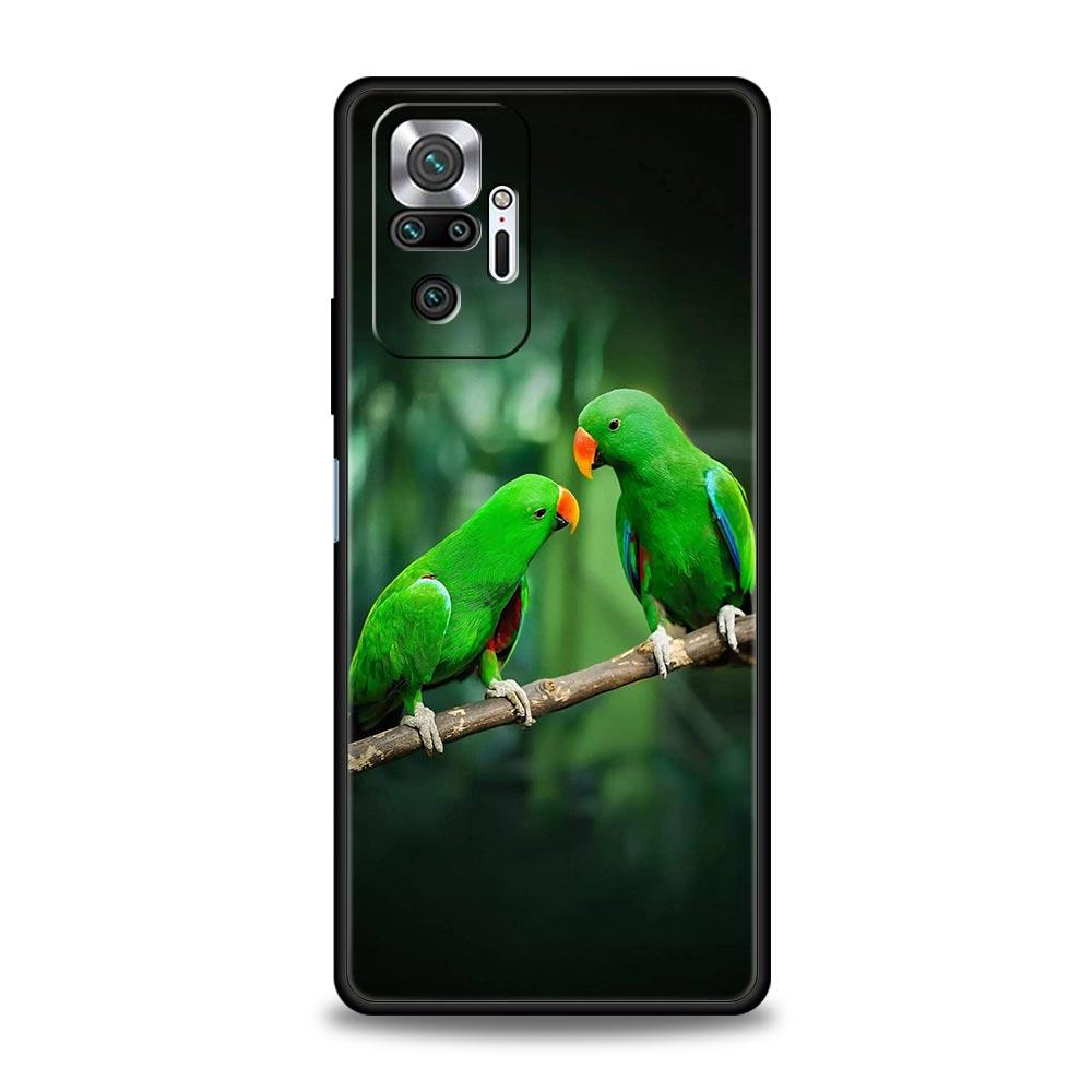 

Parrot Bird Phone Case For Xiaomi Redmi Note 14 13 5G 10 11 12 Pro Plus 4G 14C 13C 12C 10C Black Cover Redmi Note 13 4G