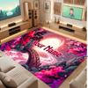 Alfombra de Piso de Terciopelo de Cristal con Tema de Jardín Floral Alfombra Cálida con Texto de Nombre Personalizado Decoración del Hogar