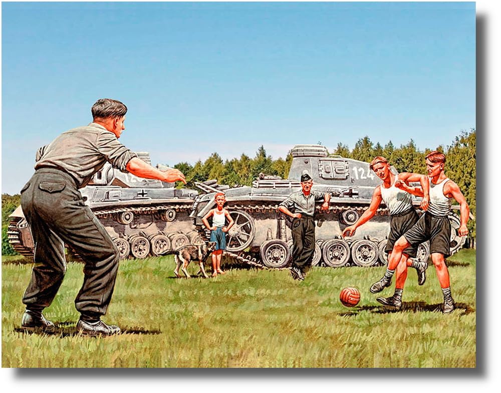 

Master Box 1/35 Scale German Summer Soccer Game Scene Plastic Model Kit (4 Tank Crews + 1 Boy & Dog) MB35149