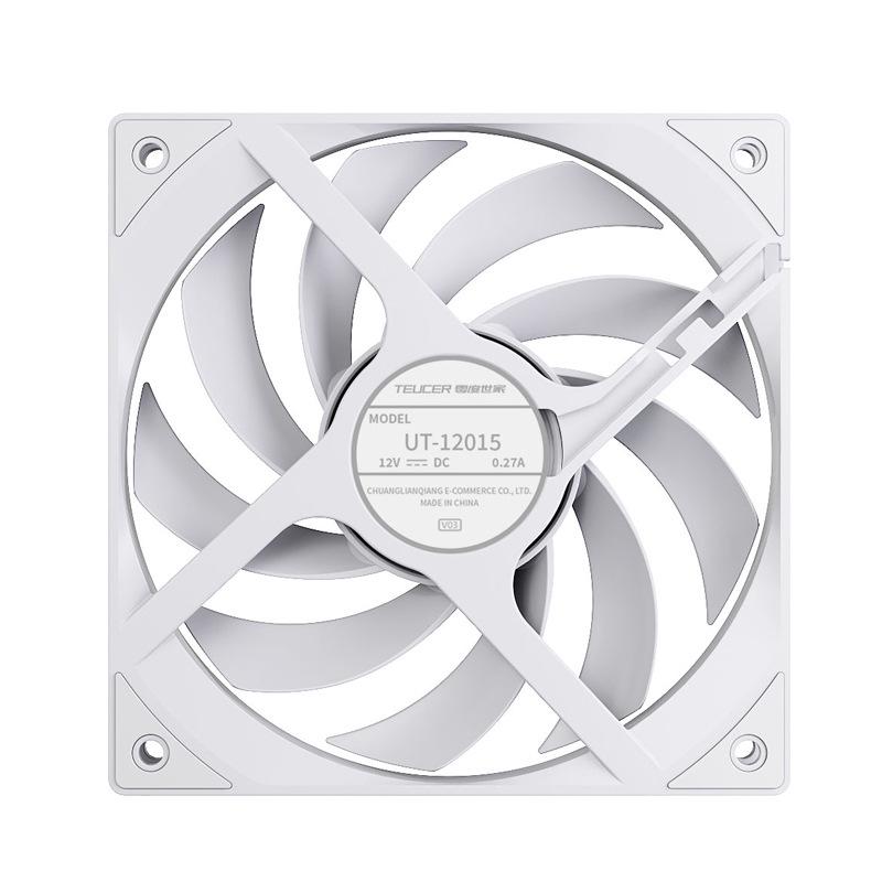 TEUCER 12015 15mm Leiser Schwarzer Desktop-PC-Lüfter mit Temperaturregelung