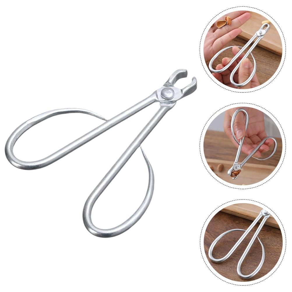3pcs Stainless Steel Pine Nuts Clip Nut Opener Cracking Tool Portable Nut Opener for Household Nut Cracking Convenient