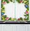 Christmas Theme Curtain Christmas Tree Bell Snowman Red and Green Matching Cloth Curtain for Bedroom Living Window High Shading
