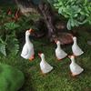 Pastoral Style Garden Decor Realistic Goose Ornament Miniature Resin Figurine Statue Animal Set for Outdoor Micro Landscape Bonsai Patio Waterproof