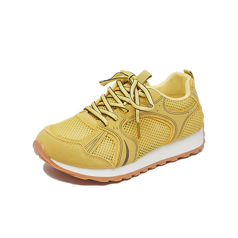 

Fashion Women s Mesh Breathable Style Casual Shoes 2025 Spring Fashion Thick Soled Sports Shoes Comfortable Lightweight Sneakers 40 жёлтый