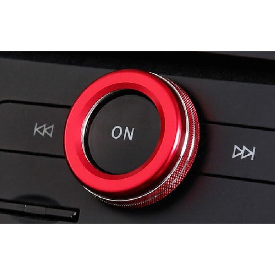 Red Aluminum CD Switch Button Knob Cover Trim 1pc Fit For Benz C-Class 2007-2014