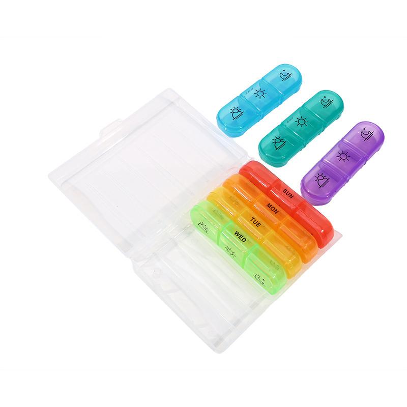 

Weekly 21/28 Grids Pill Box 7 Days Compartment Pills Case Container Classification Transparent Packaging Portable Home Travel