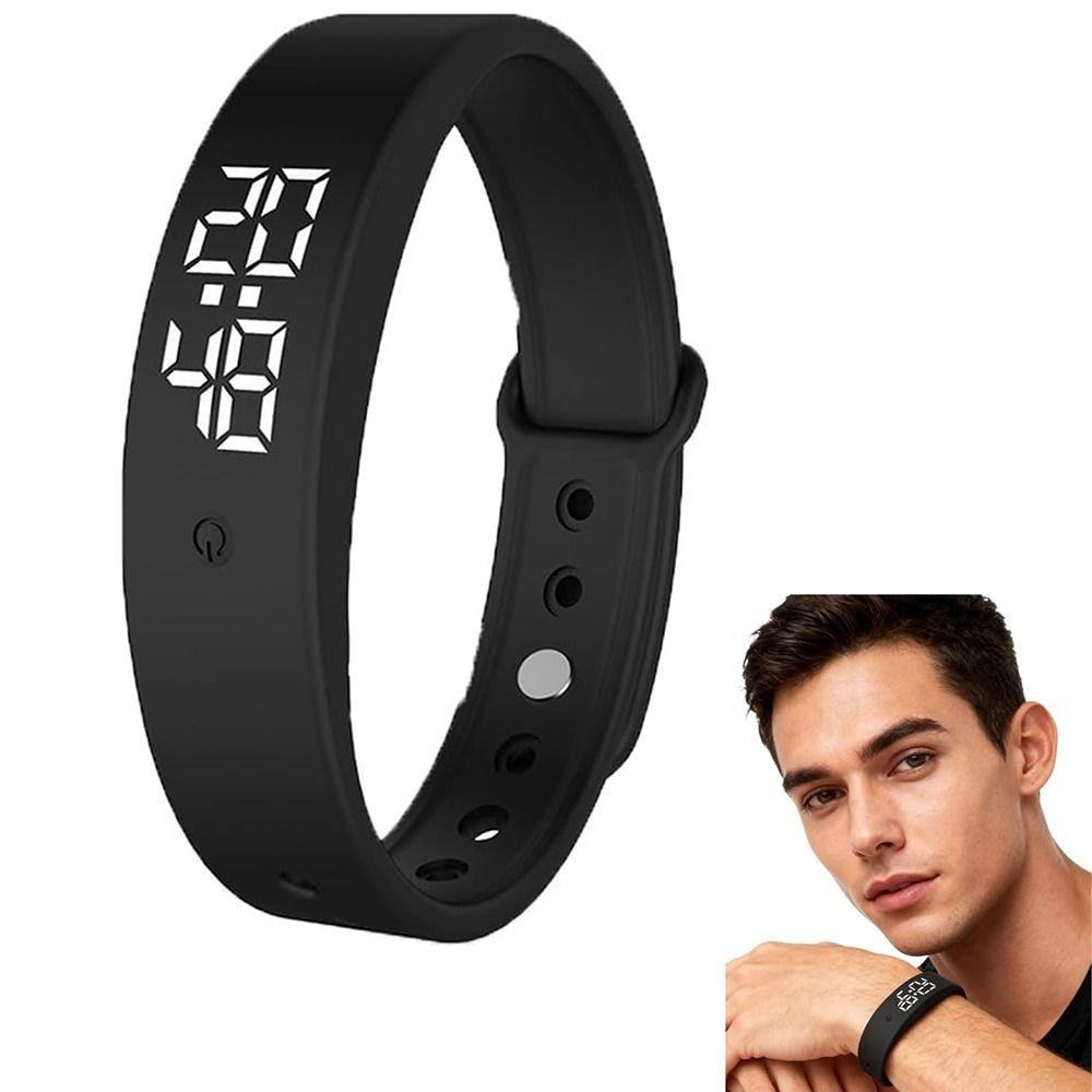 Body Temperature Monitor Silent Wristband Vibration Wake-Up LED Digital Smart Bracelet  School Use