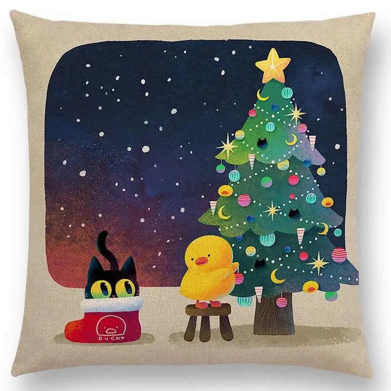 Neuankömmling Bunte Träume Schwarze Katze Niedliche Mädchen Magische Sonne Mond Warm Stern Kissenbezug Autoabdeckungen Sofa Wurfkissenbezug