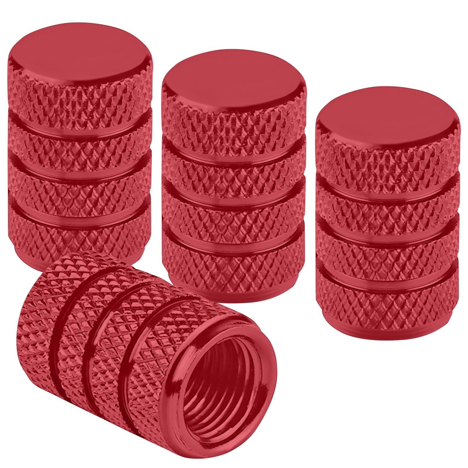 

4Pack Aluminum ValveStem Caps, Tire Covers, Rust-Free Metal Screw Cap, Car/Truck One Size червоний