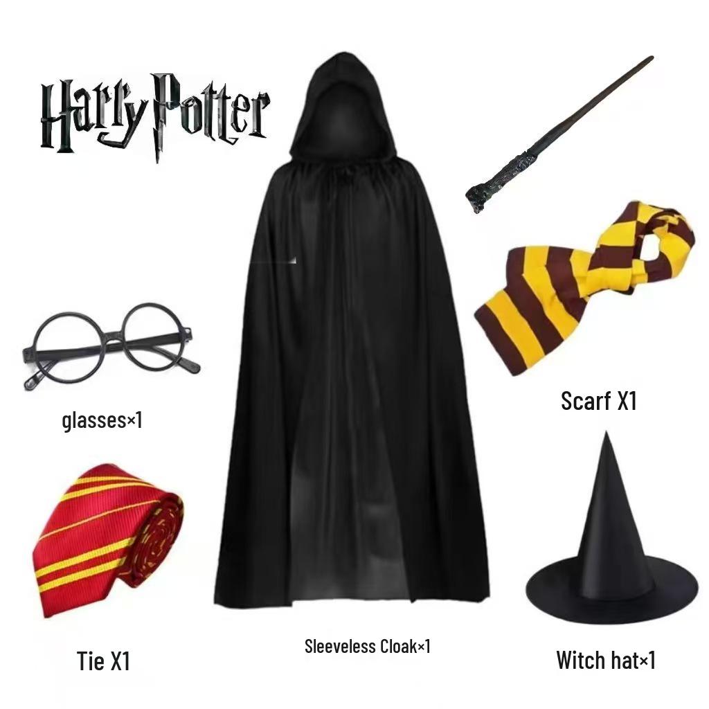 Ghost Witch & Elf Halloween Cosplay Cape with Hood for Kids & Adults