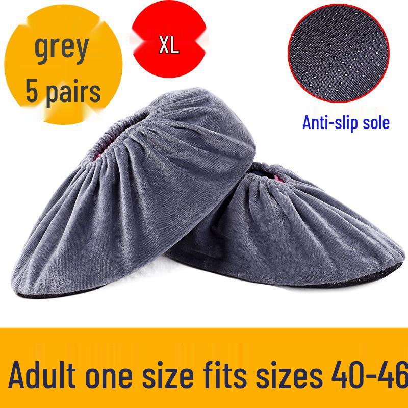 Washable Non-Slip Velvet Shoe Covers for Adults & Students - Ideal for Household & Computer Classes
