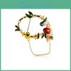 Color Newest Gold Wreath Blucome Shape Brooches Copper Corsage For Women Suit Collar Clip Pins Wedding Jewelry