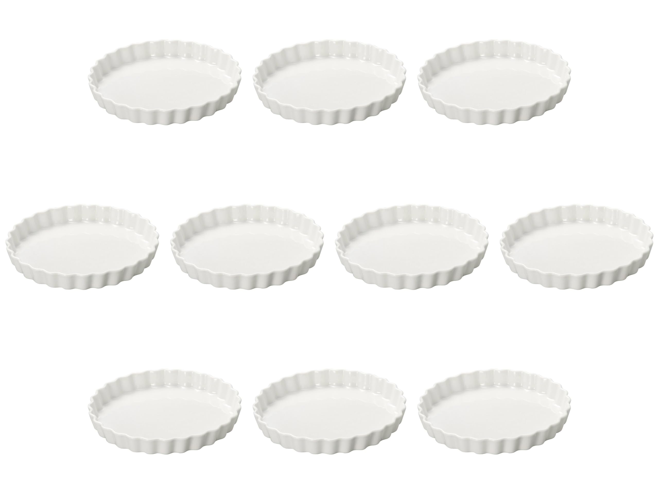 

Set of 10 white round pie plates x 3 Pie Setomonohonpo 8-inch [20 cm] plates, ceramics, білий