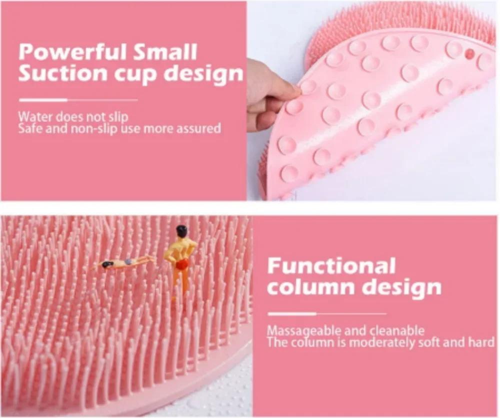 New Exfoliating Shower Massage Scraper Bathroom Non-slip Bath Mat Back Massage Brush Silicone Foot Wash Cleaning Bathing Tool