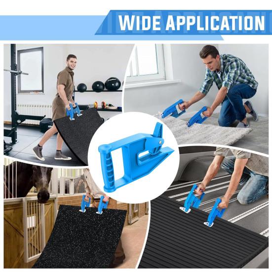 2Pcs Heavy Duty Mat Gripper Horse Trailer Gym Floor Mat Tack Room Barn Movers Tool