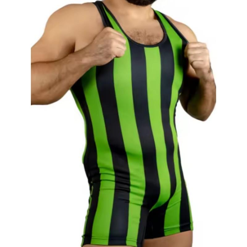 High Stretch One-piece Athletic Suit Wrestling Weightlifting Gymnastics Fitness Training