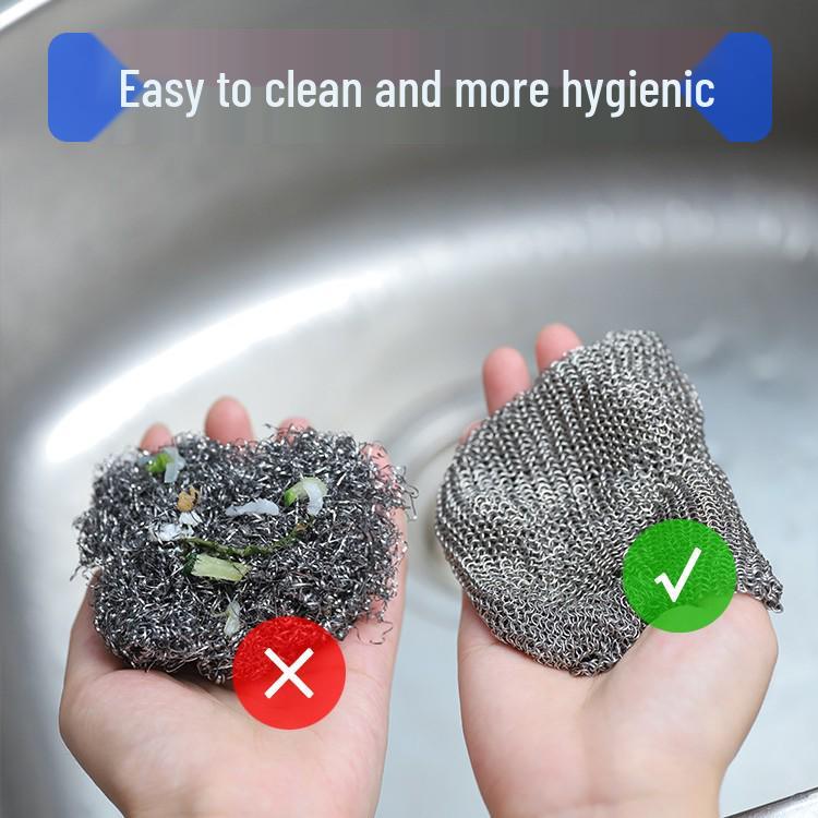 Stainless Steel Dishwashing Brush Set: Bowl, Pot, Decanter & Cup Brushes with Steel Wool Cleaning Ball.