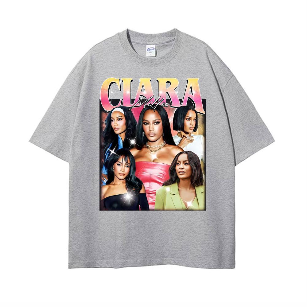 Ciara Miller Vintage 90s Graphic T Shirts for Unisex Women Summer Gothic Streetwear Tshirts High Quality Oversized Comfort T Shirt
