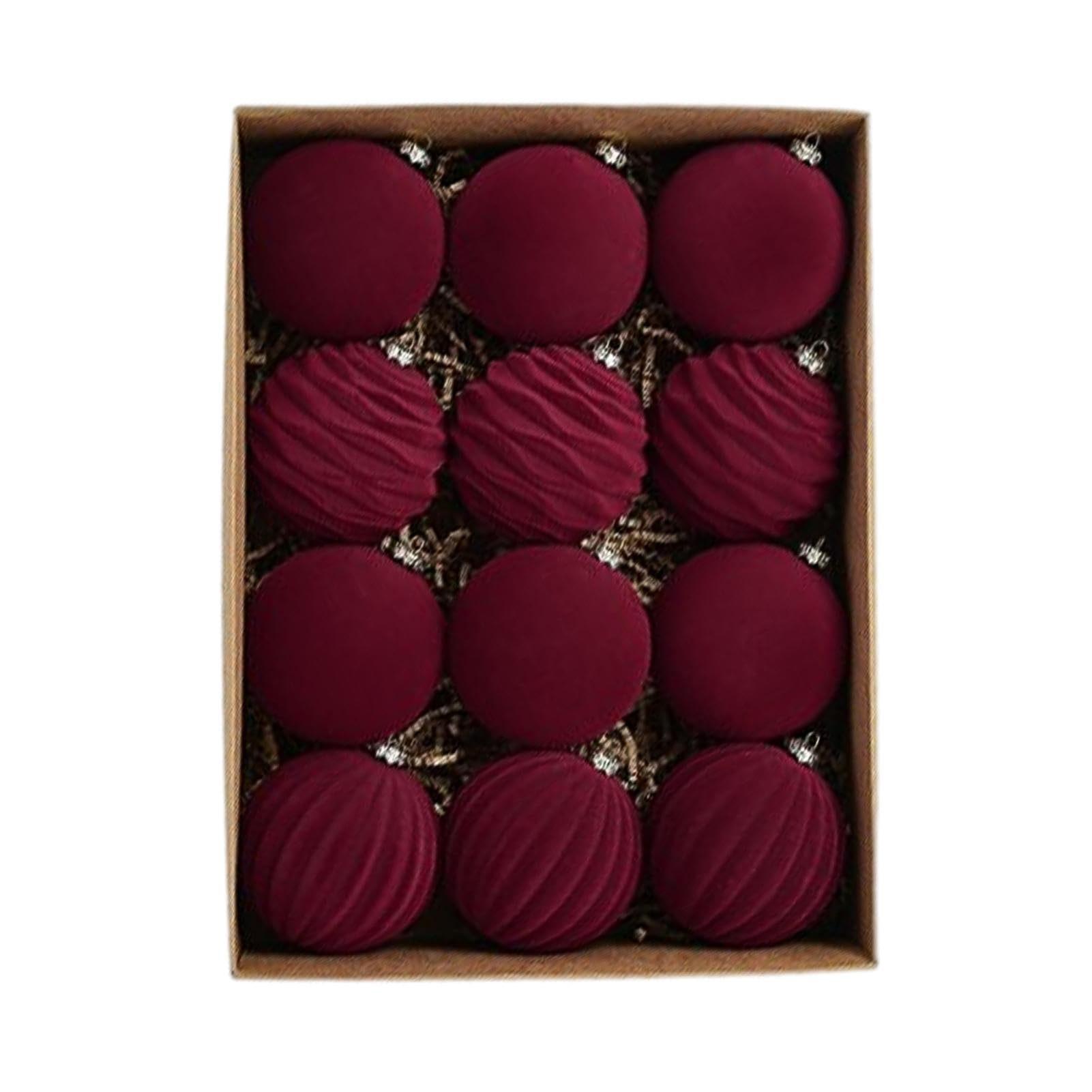 

6cm Velvet Christmas Ball, Christmas Tree Decoration, Christmas Decoration Ball, Plush Ball Decoration, Plastic Christmas Ball 6cm червоний