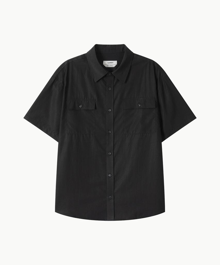 Leondi Cool Tencel Half Shirt - Black