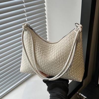 Fashionable Large Capacity Bag Women's Woven Versatile Small Square Bag Commuting Niche Simple Single Shoulder Armpit Bag