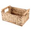 ABWR-Wicker Basket Rectangular With Wooden Handles For Shelves,Water Hyacinth Basket Storage,Natural Baskets