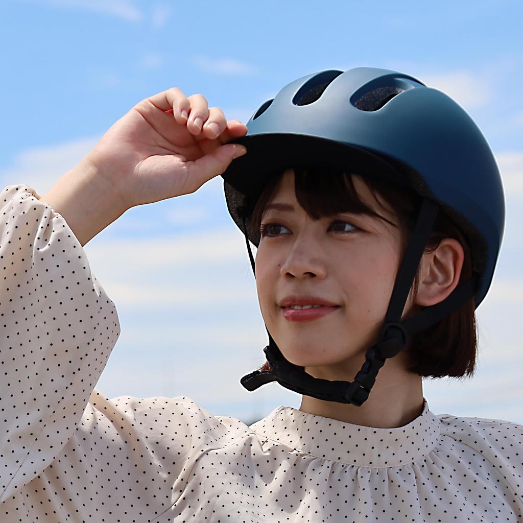 TEITO Adult Bicycle Helmet with Brim Size SG City School and Matte Navy SG-certified [Subsidy Eligible] 55-60cm, Mark, Authentic, Cycling, Commuting,