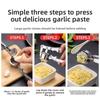 Thickened Alloy Manual Garlic Press, Garlic Masher, Garlic Peeler, Ginger Juice Press, Kitchen Utensils, Set of 2