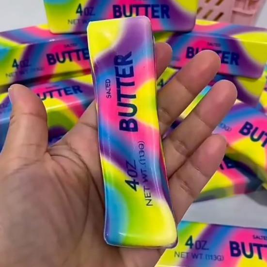 Butter Stick Slow-Rising Squeeze Toy Soft PU Fidget Toy Realistic Butter Stick Stress Reliever Portable Decompression Gadget for Kids Adults