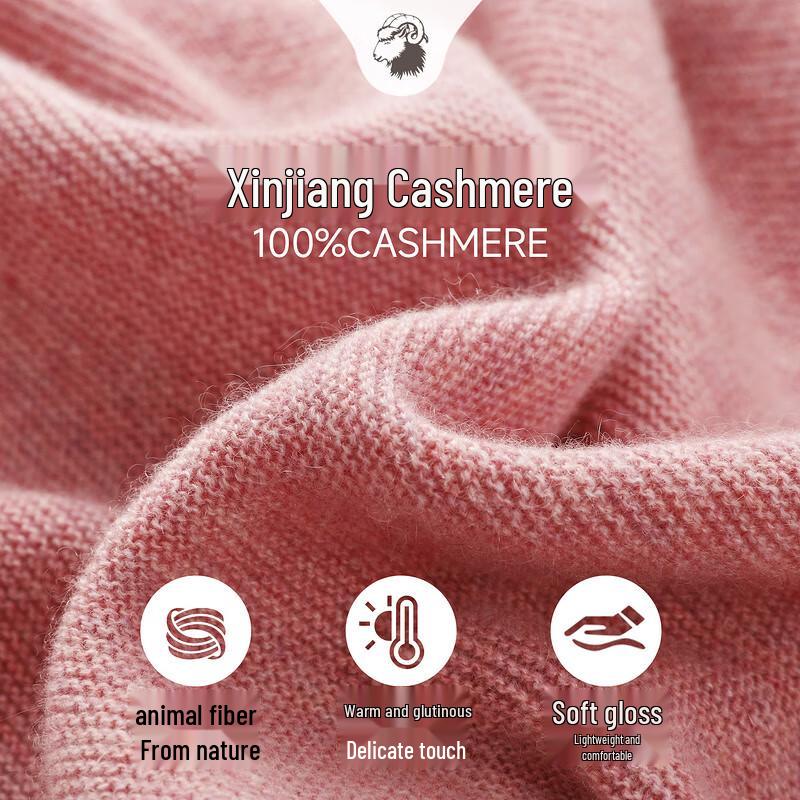 Zhaojun Women's Striped 100% Cashmere Round Neck Sweater