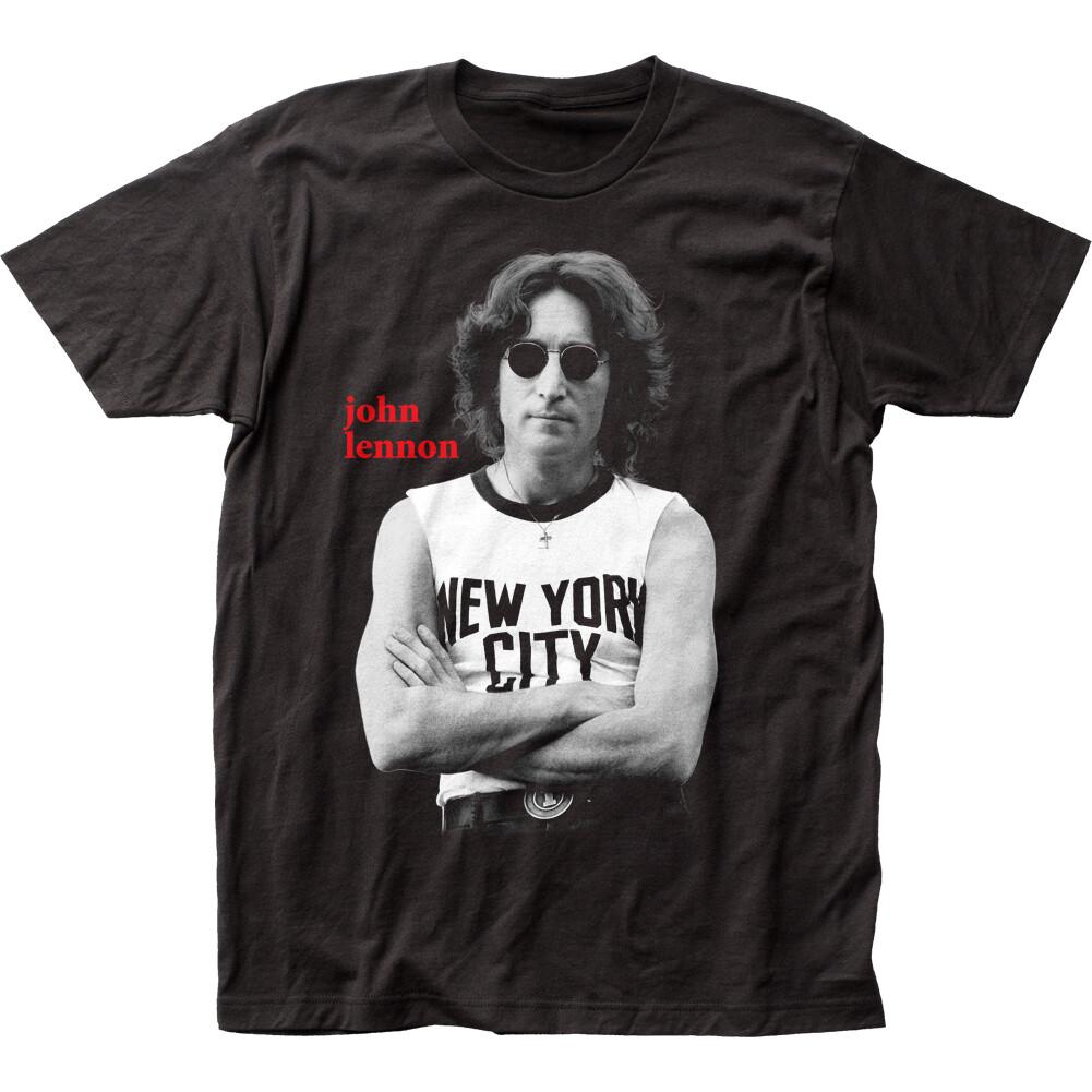John Lennon NYC BW T Shirt Mens Licensed Rock N Roll Music Retro Tee New Black M