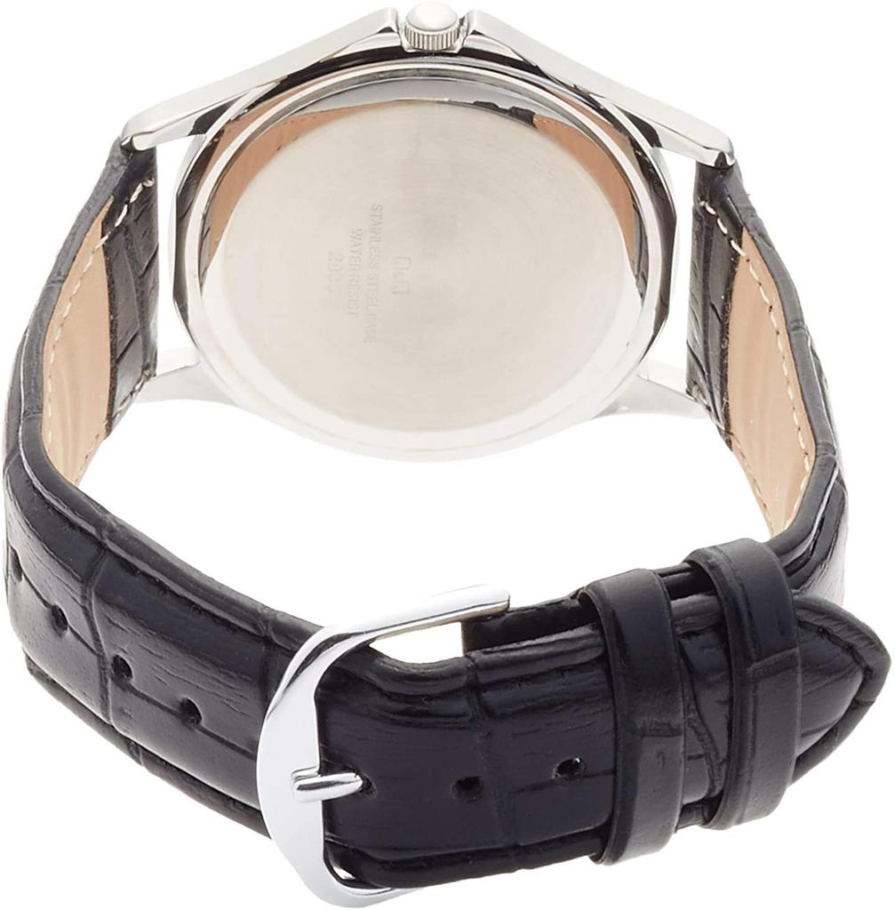 CITIZEN Q&Q Analog Watch, Stainless Steel Leather Strap Waterproof Model W378-304, White, Men's Casual